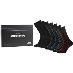 JBS giftbox 7-pack bamboe sokken strepen & zwart unisex
