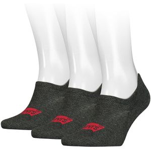 Levi&#039;s sokken 3-pack high cut footies batwing logo grijs II unisex