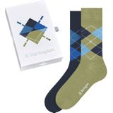Burlington giftbox 2-pack sokken basic groen & blauw heren