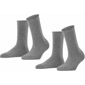 FALKE sokken dames happy 2-pack grijs dames