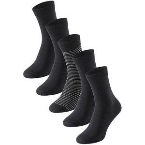 Schiesser dames bluebird 5-pack sokken stripes & solid zwart dames