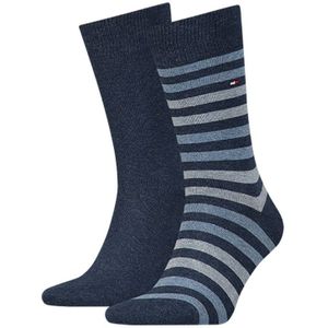 Tommy Hilfiger 2-pack sokken duo stripe blauw heren