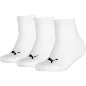 PUMA kids 3-pack quartersokken wit kids