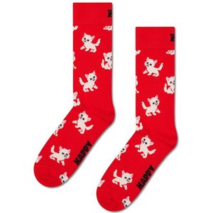 Happy Socks sokken kitten rood unisex
