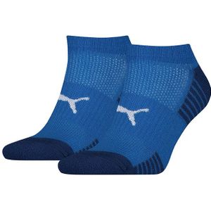 PUMA 2-pack sport sneakersokken cushioned blauw unisex