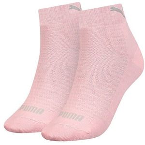 PUMA dames quartersokken 2-pack roze II dames