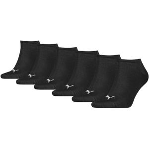 PUMA 6-pack sneakersokken plain zwart unisex