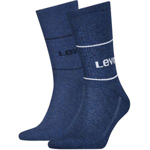 Levi&#039;s 2-pack sportsokken logo blauw unisex