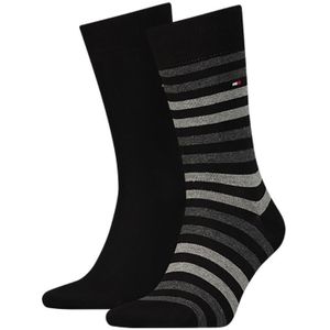 Tommy Hilfiger 2-pack sokken duo stripe zwart heren