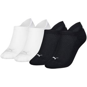 PUMA dames 4-pack sneakersokken zwart & wit dames