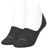 Calvin Klein sokken dames 2-pack mid-cut footies logo basic grijs dames