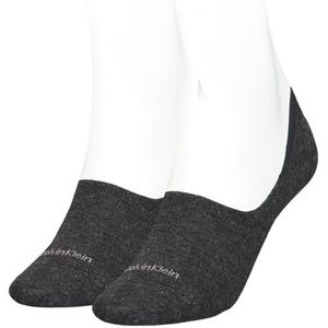 Calvin Klein sokken dames 2-pack mid-cut footies logo basic grijs dames