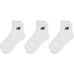 New Balance 3-pack quartersokken everyday logo wit unisex