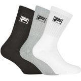 FILA 3-pack sokken full terry icon zwart, grijs & wit unisex