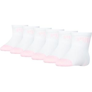 PUMA sokken baby 6-pack logo wit & roze unisex