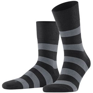 FALKE sokken block stripe zwart & grijs unisex