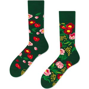 Many Mornings sokken flower power groen unisex