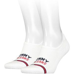 Tommy Hilfiger sokken tommy jeans logo high cut footies 2-pack wit unisex