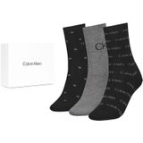 Calvin Klein dames giftbox 3-pack sokken lurex mix logo zwart & grijs dames