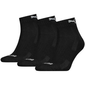 PUMA cushioned 3-pack quartersokken zwart unisex