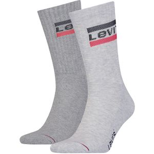 Levi&#039;s 2-pack sportsokken sportswear logo grijs unisex