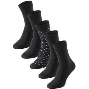 Schiesser dames 5-pack sokken basic dots zwart dames