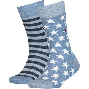 Tommy Hilfiger kids 2-pack sokken stars & stripes jeansblauw kids