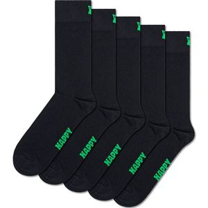 Happy Socks 5-pack sokken solid zwart unisex