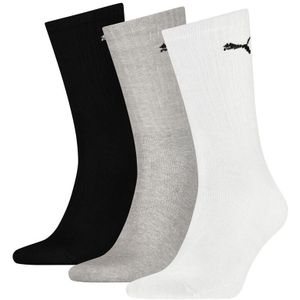 PUMA cushioned 3-pack sokken zwart, grijs & wit unisex