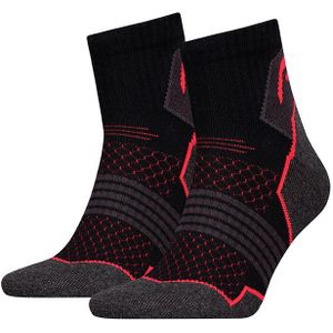 HEAD 2-pack sokken hiking crew zwart / rood unisex
