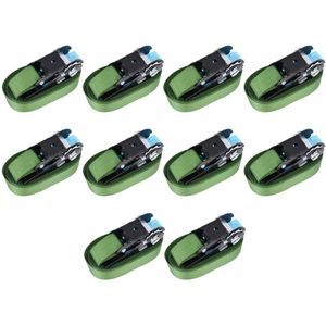 vidaXL Spanbanden 10 st 800 daN 6 m groen