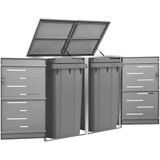 vidaXL - Containerberging - dubbel - 138x77,5x112,5 - cm - roestvrij - staal