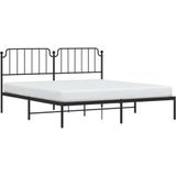 vidaXL Bedframe met hoofdbord metaal zwart 183x213 cm