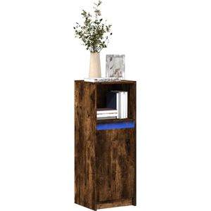 vidaXL Dressoir met LED 38x34x100 cm bewerkt hout gerookt eikenkleurig