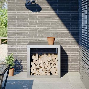 vidaXL - Haardhoutrek - 60x40x60 - cm - gegalvaniseerd - staal