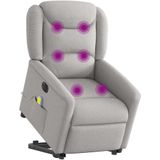 vidaXL Sta-op-massagestoel elektrisch verstelbaar stof wolk grijs