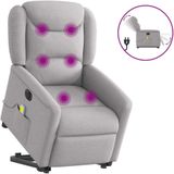 vidaXL Sta-op-massagestoel elektrisch verstelbaar stof wolk grijs