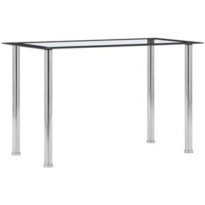 VidaXL Eettafel 120x60x75 cm Gehard Glas Zwart/Transparant