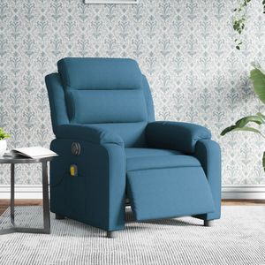 vidaXL Massagestoel elektrisch verstelbaar fluweel blauw