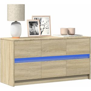 vidaXL Tv-meubel met LED 100x34x50 cm bewerkt hout sonoma eikenkleurig