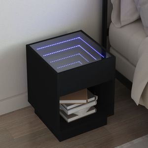 vidaXL Nachtkastje met Infinity LED 40x40x50 cm zwart