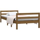 vidaXL Bedframe 75x190 cm massief grenenhout honingbruin