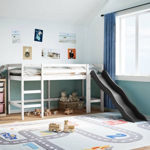 vidaXL Kinderhoogslaper zonder matras massief grenenhout wit 90x190 cm