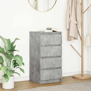 vidaXL Dressoir 37,5x35x76 cm bewerkt hout betongrijs