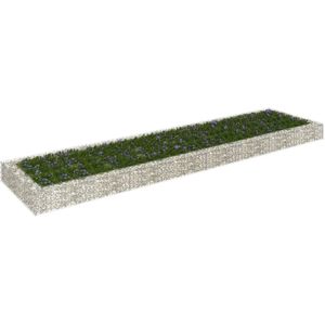 VidaXL Gabion Plantenbak Verhoogd 400x100x20 cm - Gegalvaniseerd Staal
