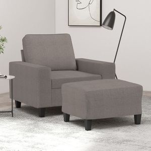 vidaXL Fauteuil met voetenbank 60 cm stof taupe