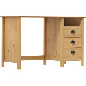 vidaXL Bureau Hill 3 lades 120x50x74 cm massief grenenhout