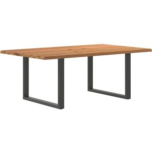 vidaXL - Eettafel - met - natuurlijke - rand - massief - eikenhout - rechthoekig
