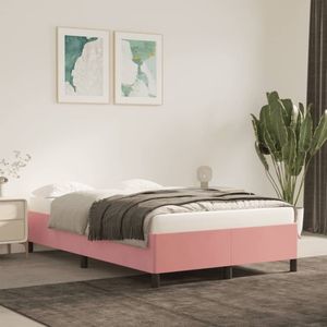 vidaXL - Bedframe - zonder - matrasx190 - cm - fluweel - roze