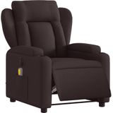 vidaXL Massagestoel elektrisch verstelbaar stof donkerbruin